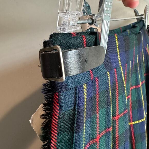 Highland Home Industries Scotland MacLeod Tartan Plaid Wool Wrap Skirt 12 - Picture 5 of 10